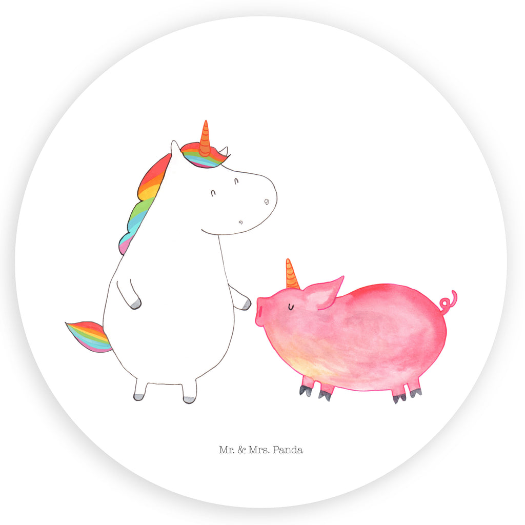 80mm Rund Aufkleber Einhorn + Schweinhorn Sticker, Aufkleber, Etikett, Einhorn, Einhörner, Einhorn Deko, Pegasus, Unicorn, Freundschaft, Schweinhorn, Schwein, Freundin, Schweinchen