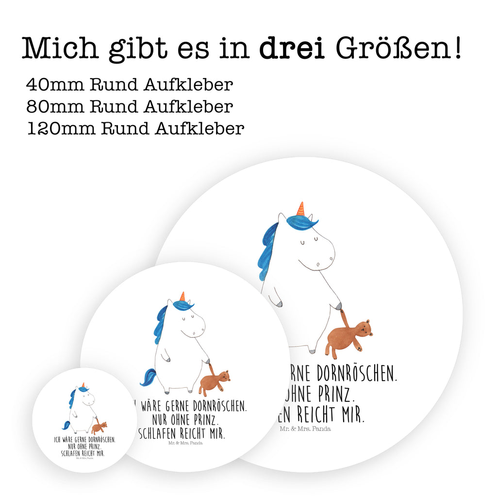 80mm Rund Aufkleber Einhorn Teddy Sticker, Aufkleber, Etikett, Einhorn, Einhörner, Einhorn Deko, Pegasus, Unicorn, schlafen, gute Nacht, Single, Bett, Träumen, Freundin, Singleleben