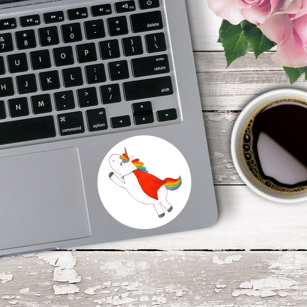80mm Rund Aufkleber Einhorn Super