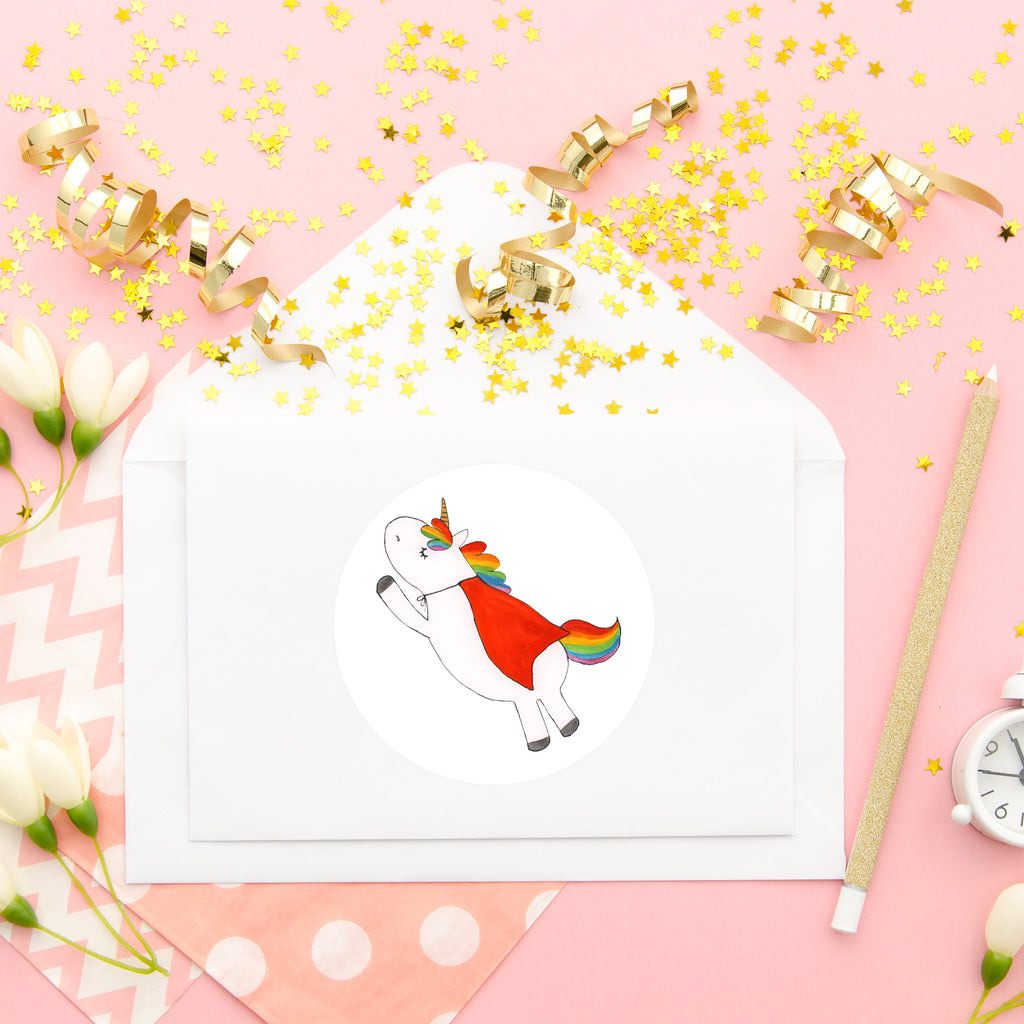 80mm Rund Aufkleber Einhorn Super