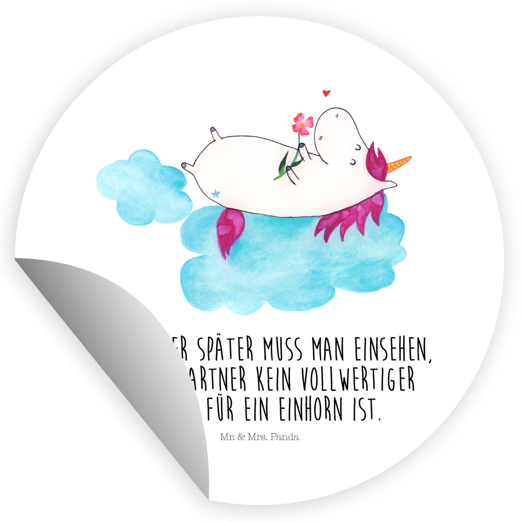 80mm Rund Aufkleber Einhorn verliebt auf Wolke Sticker, Aufkleber, Etikett, Einhorn, Einhörner, Einhorn Deko, Pegasus, Unicorn, verliebt, Liebe, Liebesbeweis, Freundin, Wolke