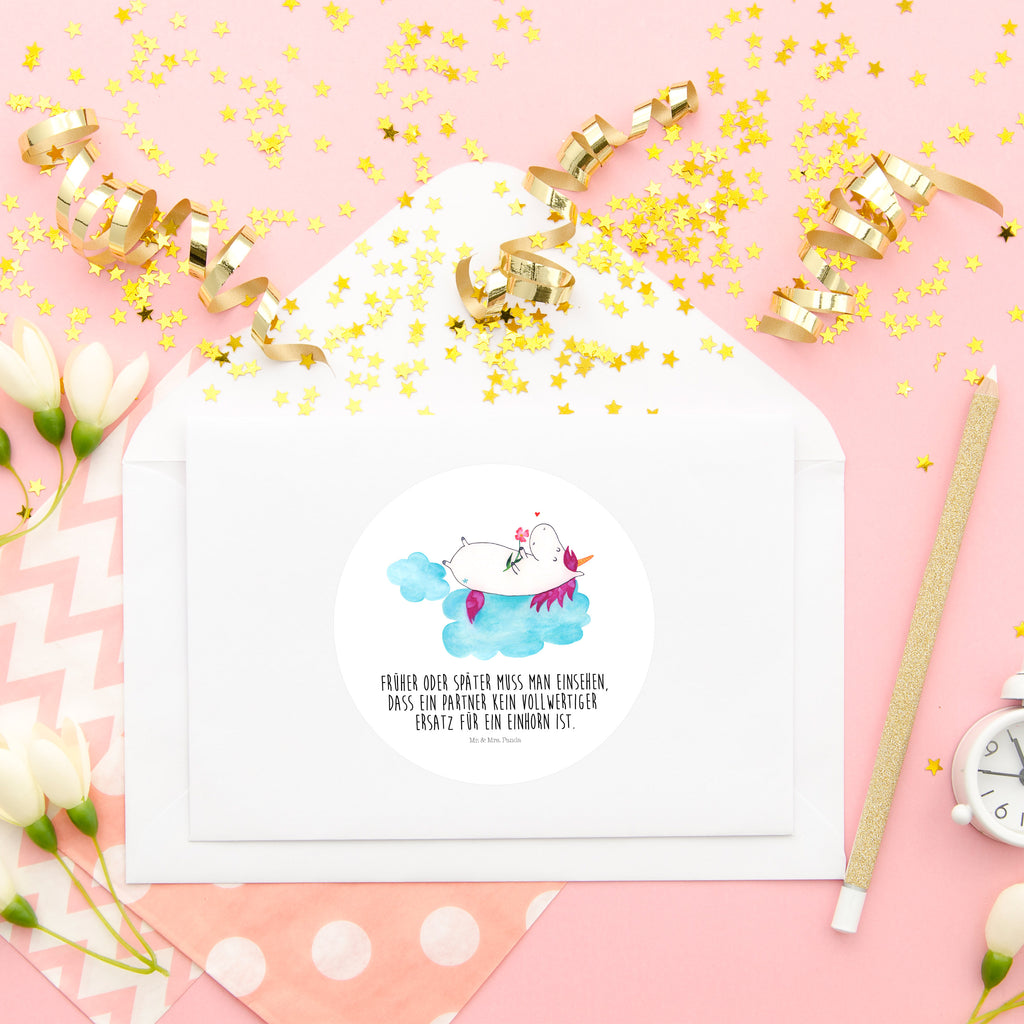 80mm Rund Aufkleber Einhorn verliebt auf Wolke Sticker, Aufkleber, Etikett, Einhorn, Einhörner, Einhorn Deko, Pegasus, Unicorn, verliebt, Liebe, Liebesbeweis, Freundin, Wolke