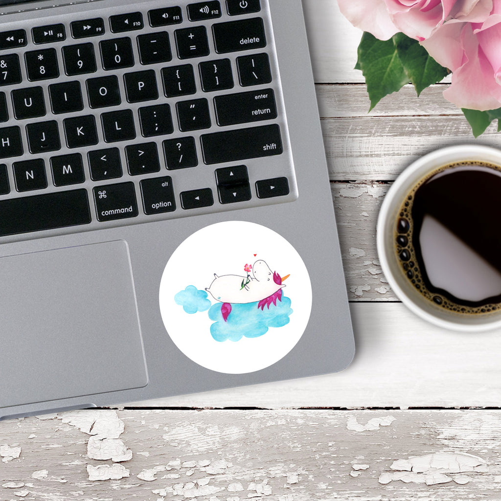 80mm Rund Aufkleber Einhorn verliebt auf Wolke Sticker, Aufkleber, Etikett, Einhorn, Einhörner, Einhorn Deko, Pegasus, Unicorn, verliebt, Liebe, Liebesbeweis, Freundin, Wolke