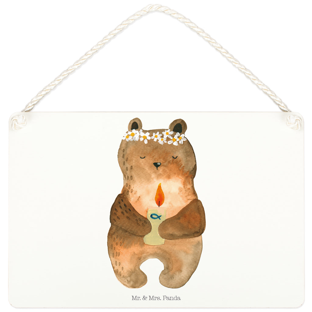Deko Schild Kommunion-Bär Kommunion, Gottes Segen, Taufkerze, katholisch Dekoschild, Deko Schild, Schild, Tür Schild, Türschild, Holzschild, Wandschild, Wanddeko  Bär, Teddy, Teddybär