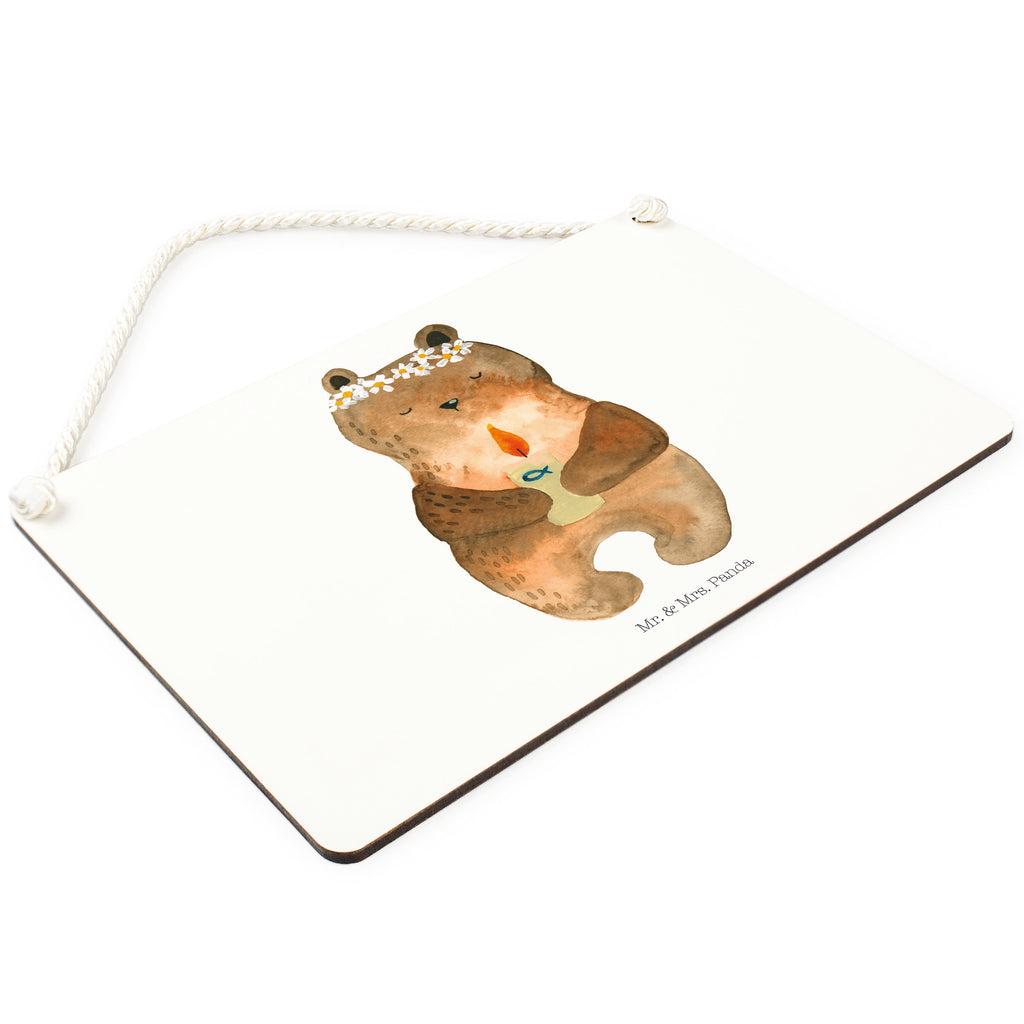 Deko Schild Kommunion-Bär Kommunion, Gottes Segen, Taufkerze, katholisch Dekoschild, Deko Schild, Schild, Tür Schild, Türschild, Holzschild, Wandschild, Wanddeko  Bär, Teddy, Teddybär