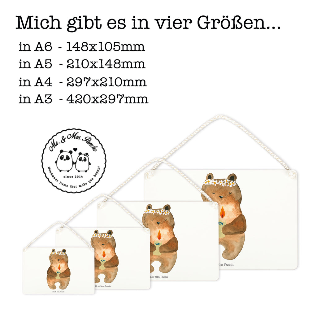Deko Schild Kommunion-Bär Kommunion, Gottes Segen, Taufkerze, katholisch Dekoschild, Deko Schild, Schild, Tür Schild, Türschild, Holzschild, Wandschild, Wanddeko  Bär, Teddy, Teddybär