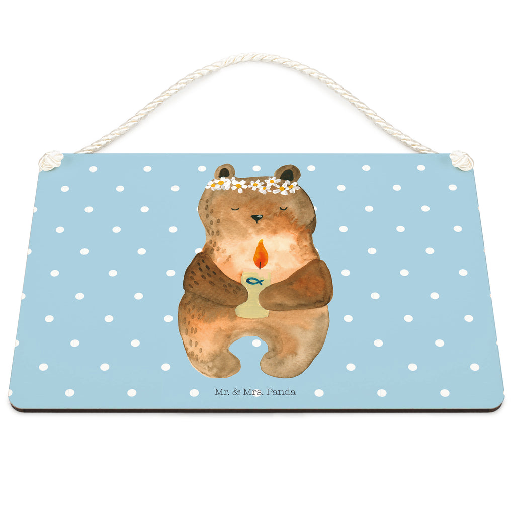 Deko Schild Kommunion-Bär Kommunion, Gottes Segen, Taufkerze, katholisch Dekoschild, Deko Schild, Schild, Tür Schild, Türschild, Holzschild, Wandschild, Wanddeko  Bär, Teddy, Teddybär