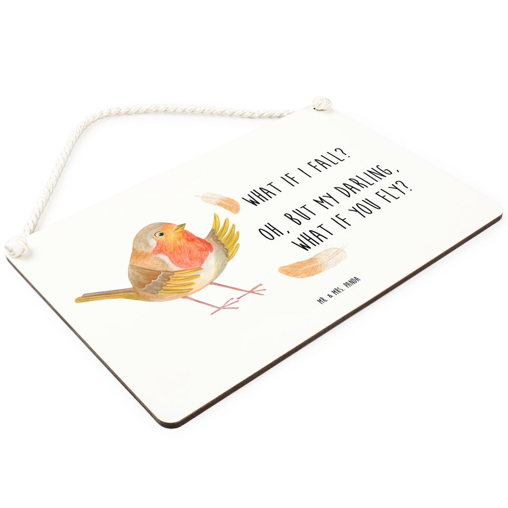 Deko Schild Rotkehlchen mit Federn Dekoschild, Deko Schild, Schild, Tür Schild, Türschild, Holzschild, Wandschild, Wanddeko, Tiermotive, Gute Laune, lustige Sprüche, Tiere, What if i fall, Rotkehlchen, Spruch Motivation, Spruch Mut, Vogel, Motivation Sprüche, Motivationsbilder, fliegen