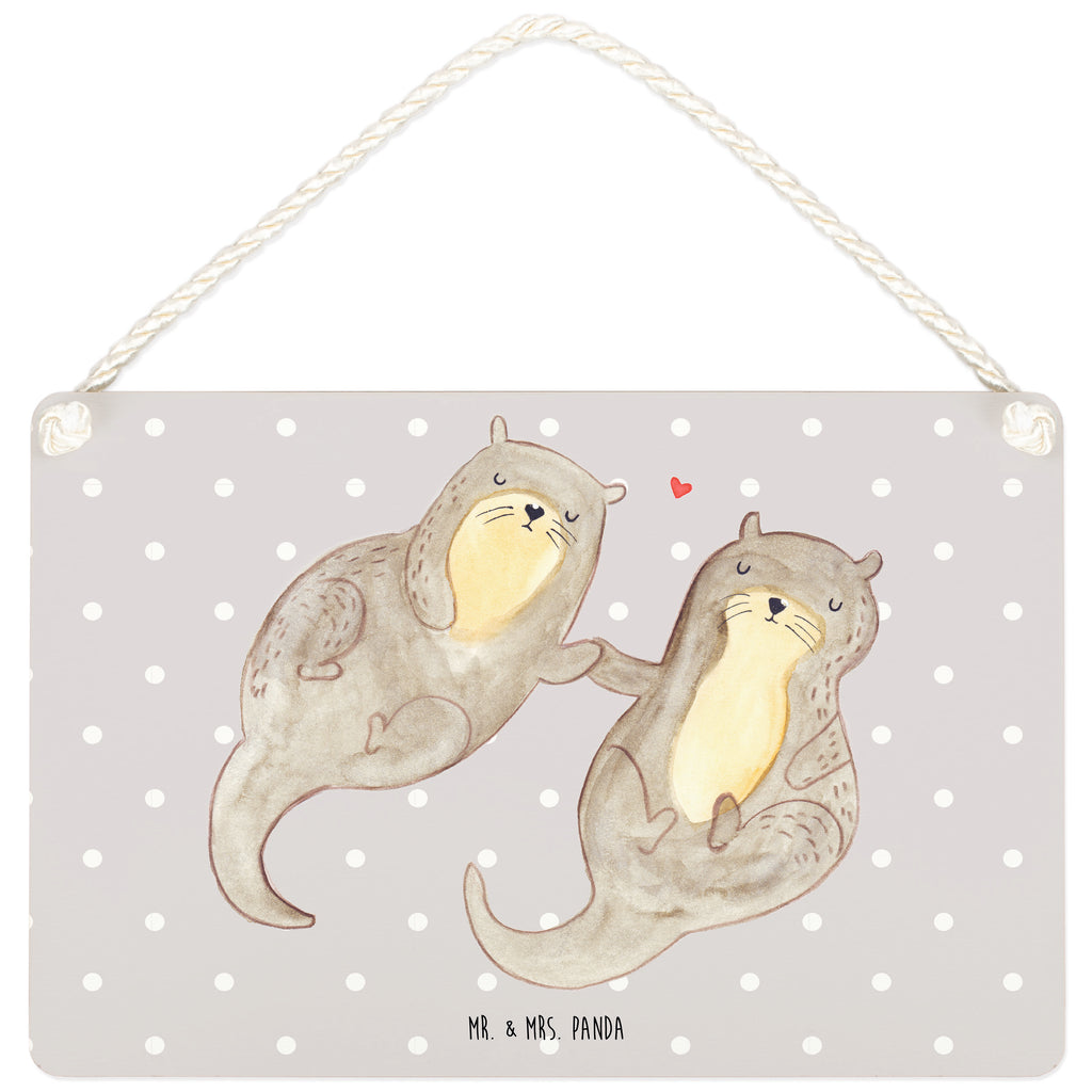 Deko Schild Otter händchenhaltend Dekoschild, Deko Schild, Schild, Tür Schild, Türschild, Holzschild, Wandschild, Wanddeko, Otter, Fischotter, Seeotter, Otter Seeotter See Otter