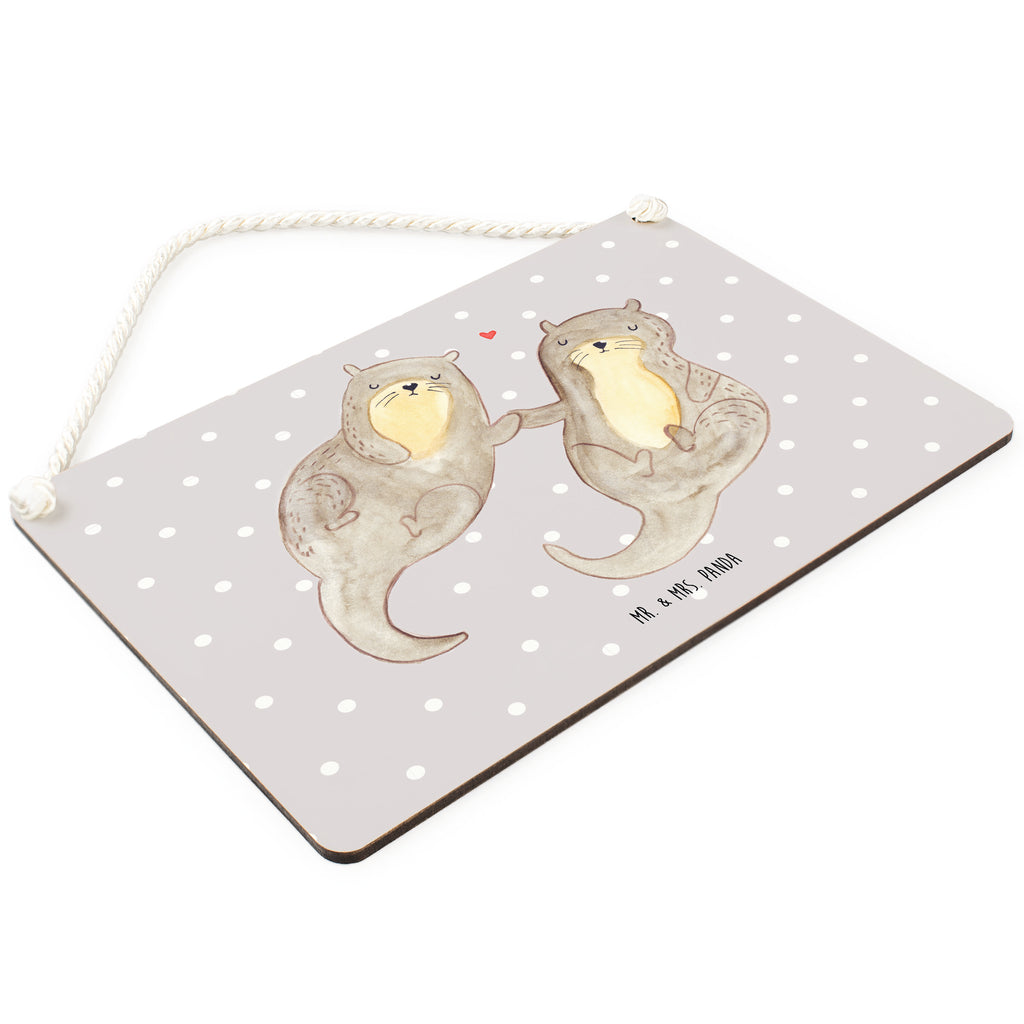 Deko Schild Otter händchenhaltend Dekoschild, Deko Schild, Schild, Tür Schild, Türschild, Holzschild, Wandschild, Wanddeko, Otter, Fischotter, Seeotter, Otter Seeotter See Otter