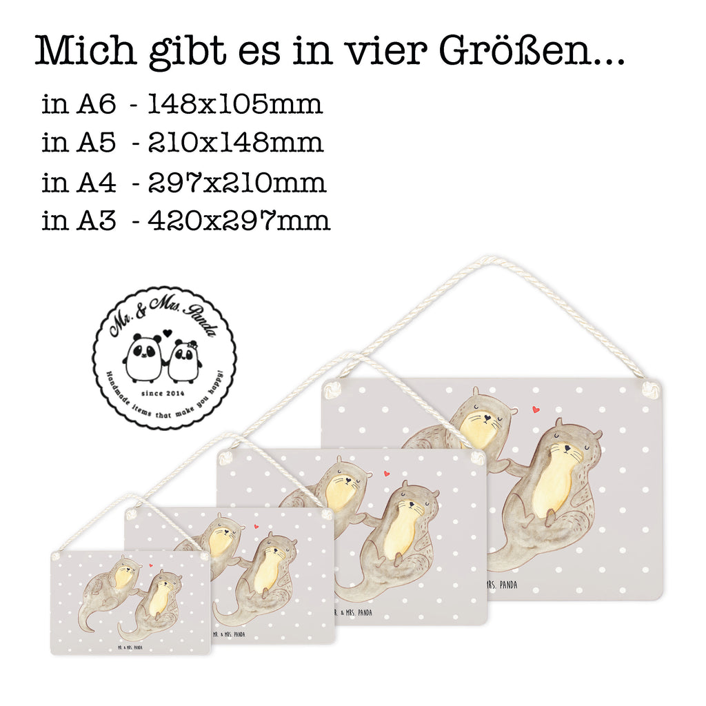 Deko Schild Otter händchenhaltend Dekoschild, Deko Schild, Schild, Tür Schild, Türschild, Holzschild, Wandschild, Wanddeko, Otter, Fischotter, Seeotter, Otter Seeotter See Otter
