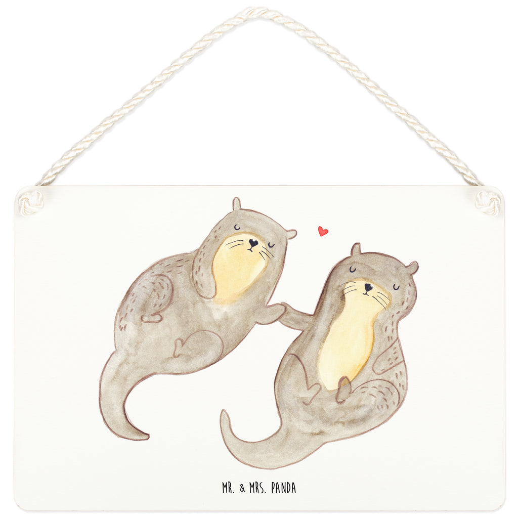 Deko Schild Otter händchenhaltend Dekoschild, Deko Schild, Schild, Tür Schild, Türschild, Holzschild, Wandschild, Wanddeko, Otter, Fischotter, Seeotter, Otter Seeotter See Otter