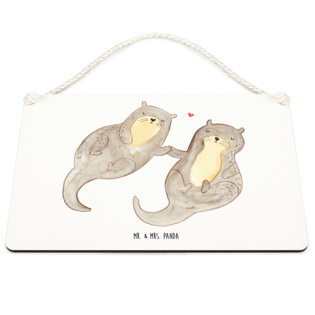 Deko Schild Otter händchenhaltend Dekoschild, Deko Schild, Schild, Tür Schild, Türschild, Holzschild, Wandschild, Wanddeko, Otter, Fischotter, Seeotter, Otter Seeotter See Otter
