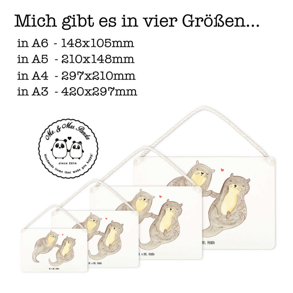 Deko Schild Otter händchenhaltend Dekoschild, Deko Schild, Schild, Tür Schild, Türschild, Holzschild, Wandschild, Wanddeko, Otter, Fischotter, Seeotter, Otter Seeotter See Otter