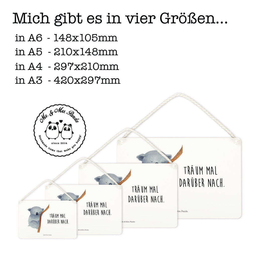 Deko Schild Koalabär Koala, träumen, Traum, schlafen, Schlafzimmer, Traumland, Bär, Koalabär Dekoschild, Deko Schild, Schild, Tür Schild, Türschild, Holzschild, Wandschild, Wanddeko  süße Tiermotive, gute Laune, lustige Sprüche, Tiere