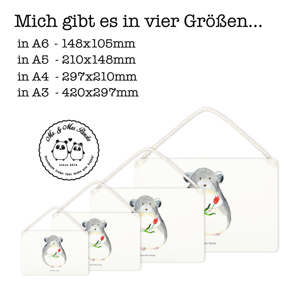 Deko Schild Chinchilla mit Blume Dekoschild, Deko Schild, Schild, Tür Schild, Türschild, Holzschild, Wandschild, Wanddeko, Tiermotive, Gute Laune, lustige Sprüche, Tiere, Chinchilla, Chinchillas, Liebeskummer, Kummer, Depressionen, traurig sein, Chaos, Glücklichsein, Büro, Büroalltag