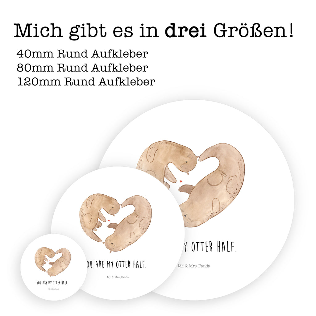 80mm Rund Aufkleber Otter Herz Sticker, Aufkleber, Etikett, Otter, Fischotter, Seeotter, Liebe, Herz, Liebesbeweis, Liebesgeschenk, Bessere Hälfte, Love you, Jahrestag, Hochzeitstag, Verlobung, gemeinsames Leben