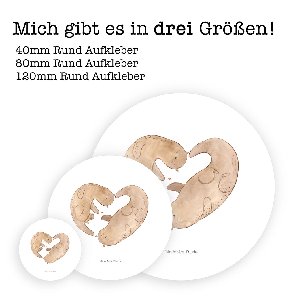 80mm Rund Aufkleber Otter Herz Sticker, Aufkleber, Etikett, Otter, Fischotter, Seeotter, Liebe, Herz, Liebesbeweis, Liebesgeschenk, Bessere Hälfte, Love you, Jahrestag, Hochzeitstag, Verlobung, gemeinsames Leben