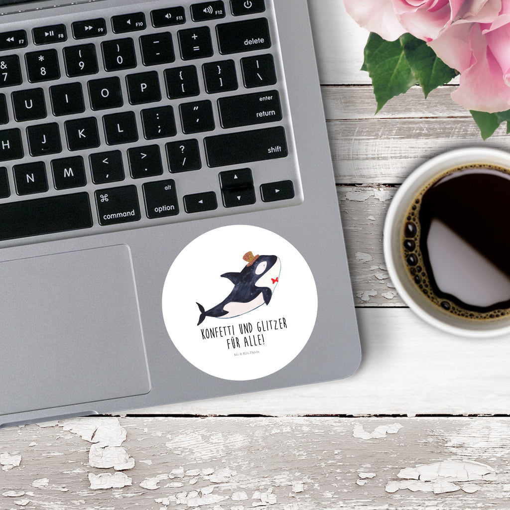 80mm Rund Aufkleber Orca Zylinder Sticker, Aufkleber, Etikett, Meerestiere, Meer, Urlaub, Narwal, Glitter, Konfetti, Glitzer, Geburtstag, Feier, Fete, Fest, Glückwunsch, Orca