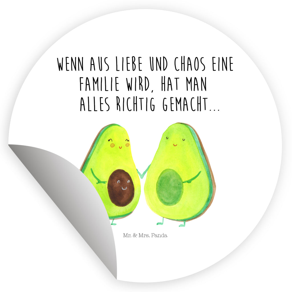 80mm Rund Aufkleber Avocado Pärchen
