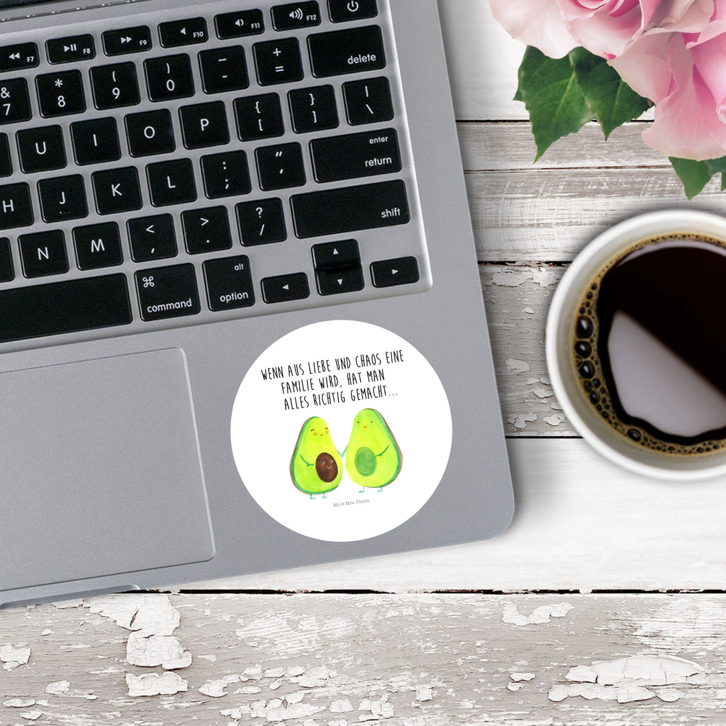 80mm Rund Aufkleber Avocado Pärchen