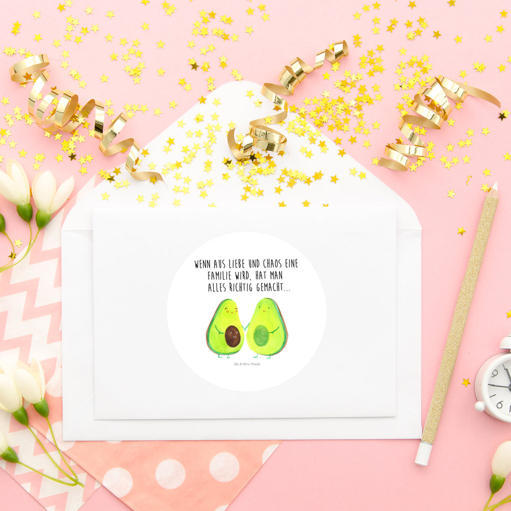 80mm Rund Aufkleber Avocado Pärchen