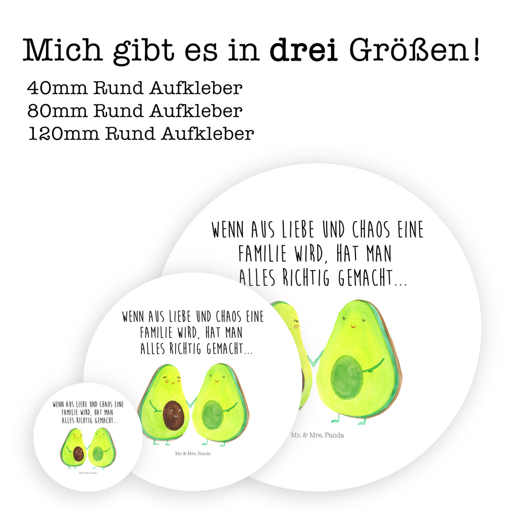 80mm Rund Aufkleber Avocado Pärchen