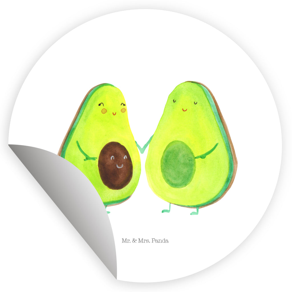80mm Rund Aufkleber Avocado Pärchen