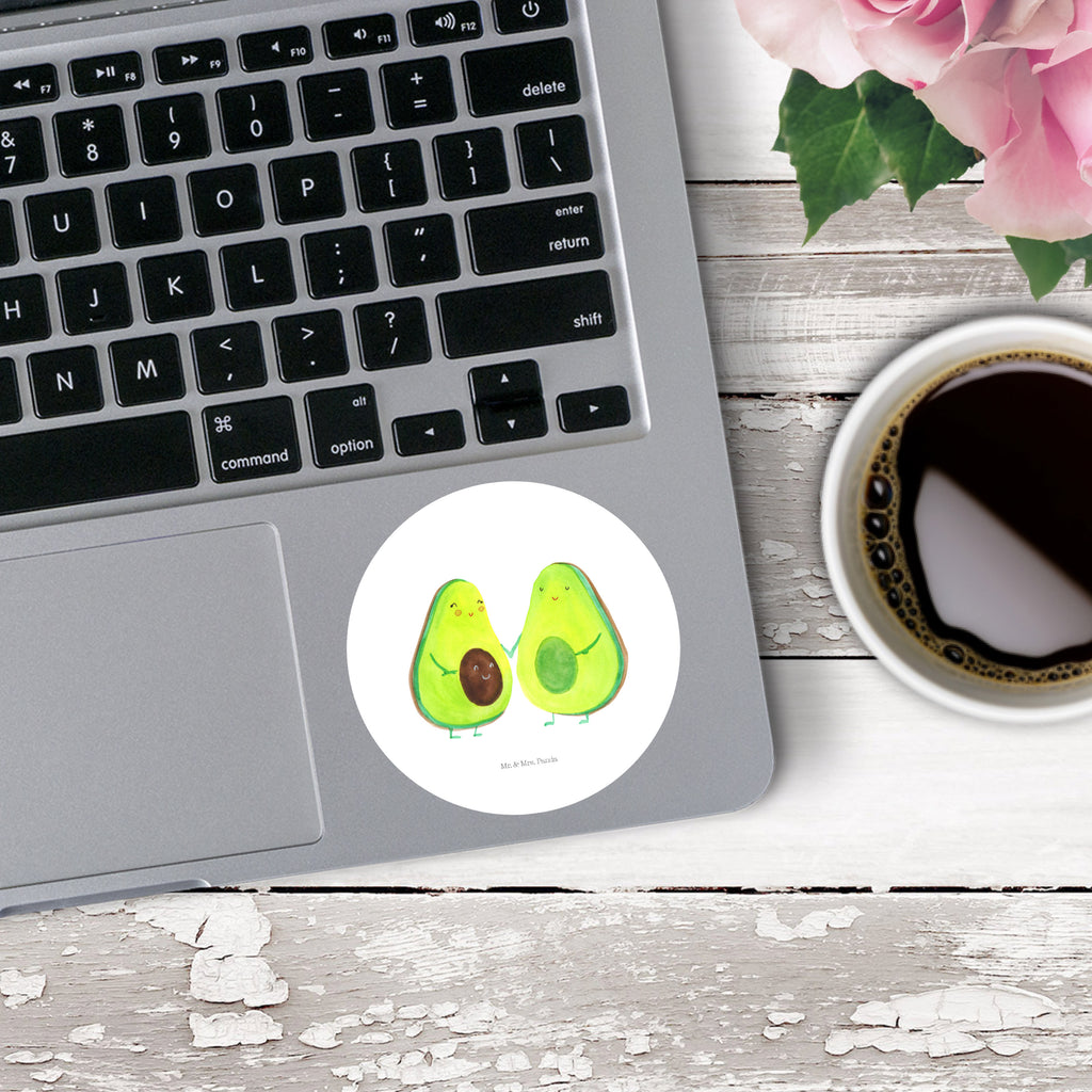 80mm Rund Aufkleber Avocado Pärchen