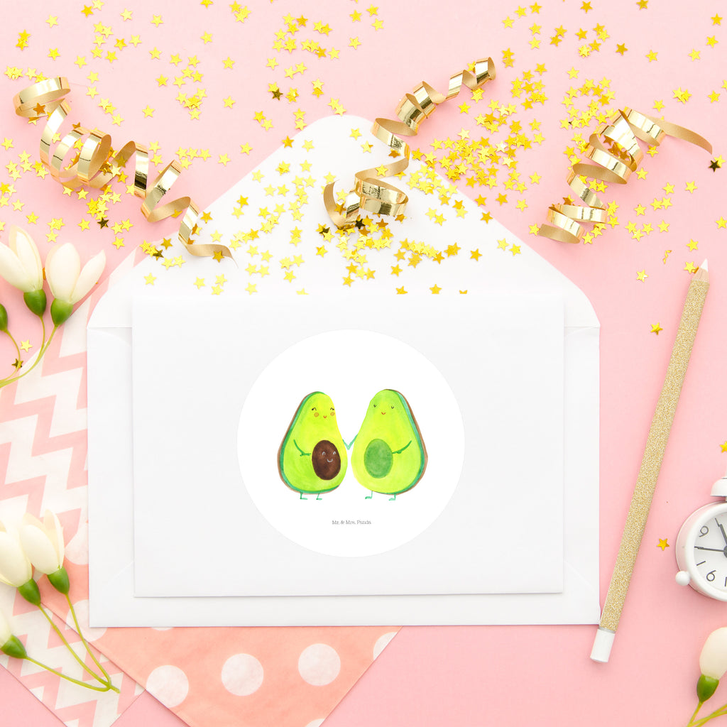 80mm Rund Aufkleber Avocado Pärchen