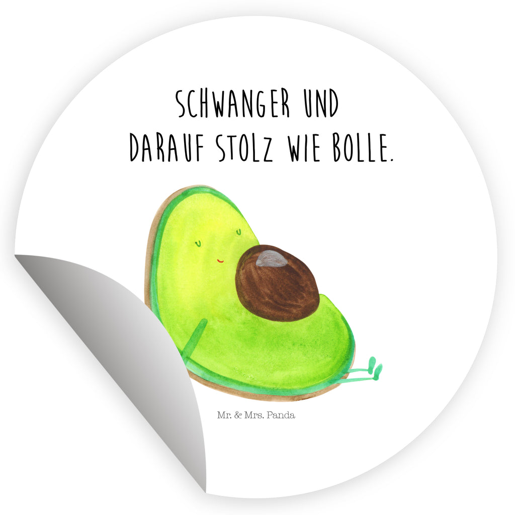 80mm Rund Aufkleber Avocado schwanger