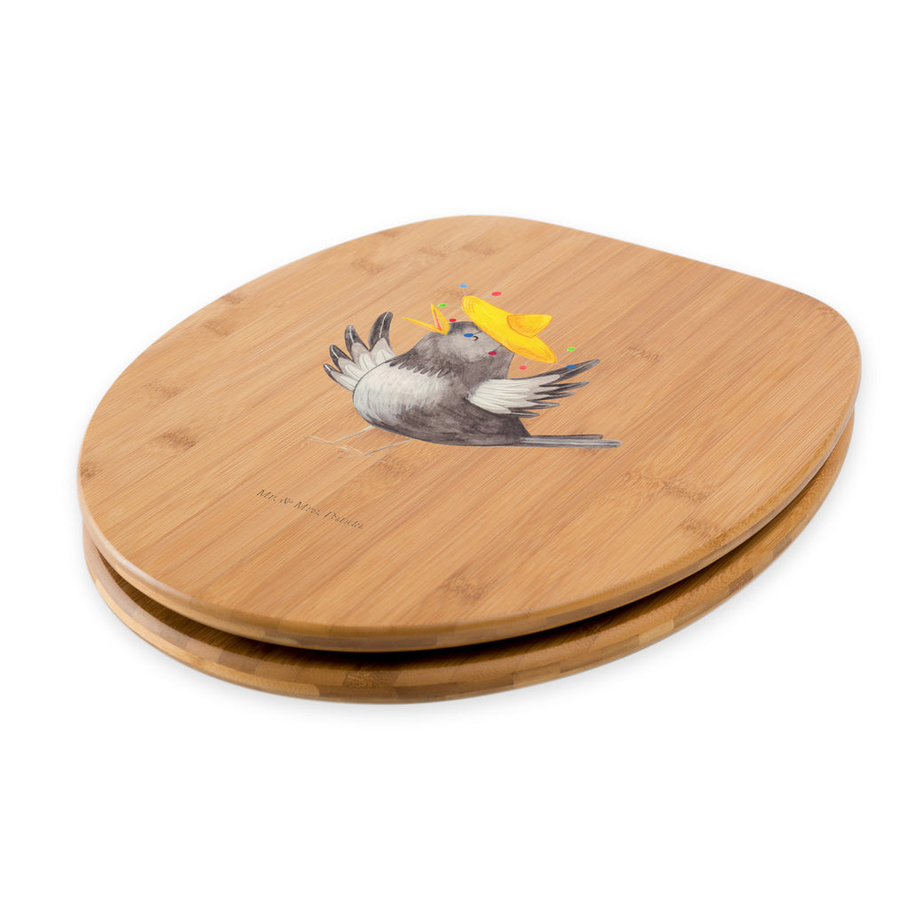 Motiv WC Sitz Rabe mit Sombrero Klobrille, Klodeckel, Toilettendeckel, WC-Sitz, Toilette, Tiermotive, Gute Laune, lustige Sprüche, Tiere, Rabe, Vogel, Vögel, Spruch positiv, fröhlich sein, glücklich sein, Glück Spruch, froh, Elster, Motivation