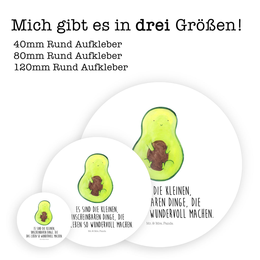 80mm Rund Aufkleber Avocado mit Kern
