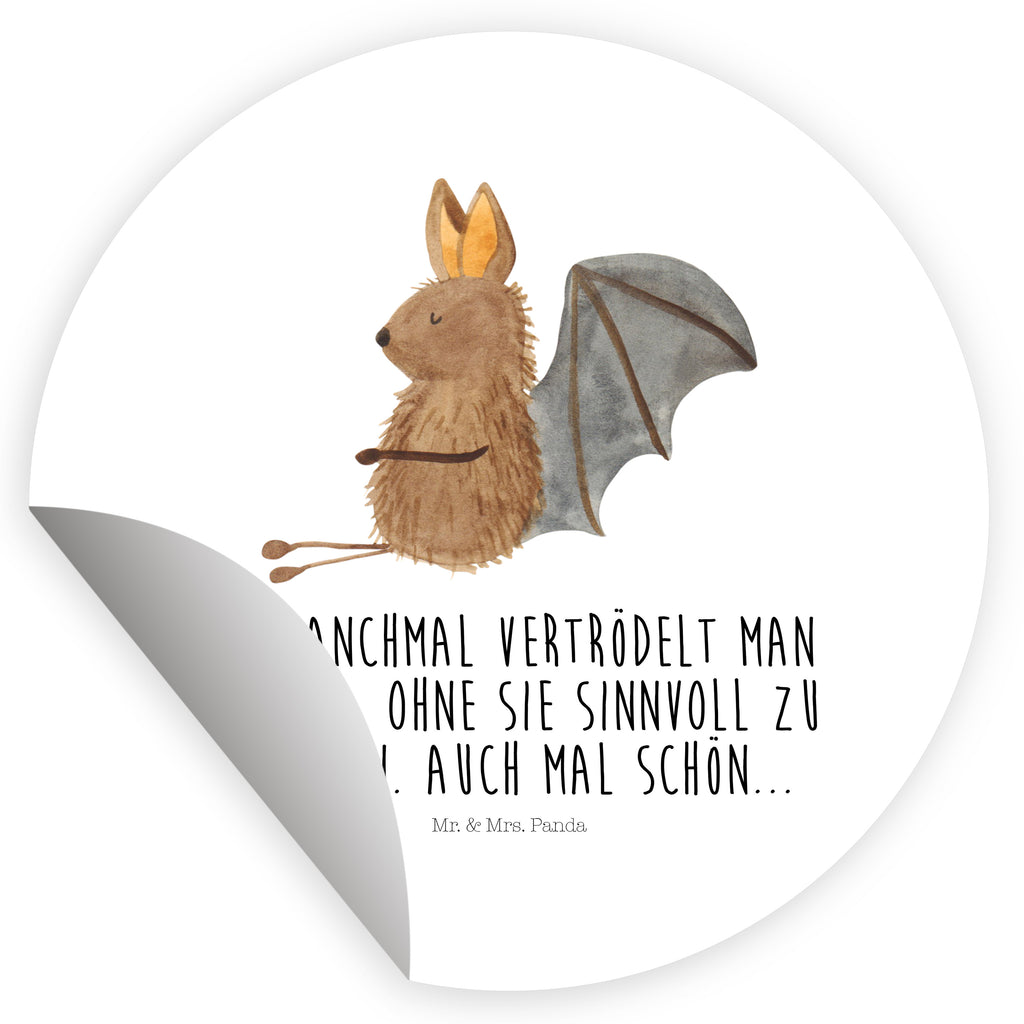 80mm Rund Aufkleber Fledermaus sitzend Sticker, Aufkleber, Etikett, Tiermotive, Gute Laune, lustige Sprüche, Tiere, Fledermaus, Fledermäuse, Motivation, entspannen