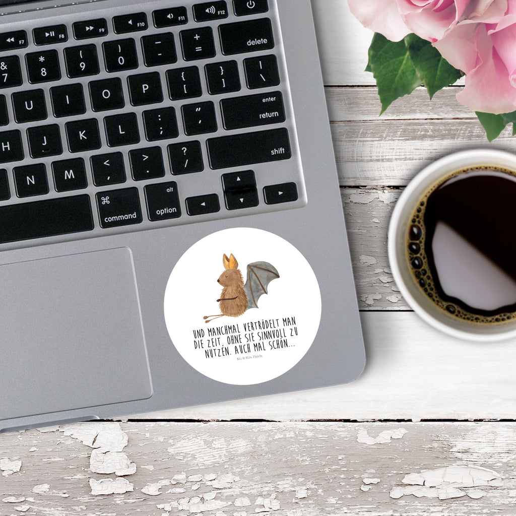 80mm Rund Aufkleber Fledermaus sitzend Sticker, Aufkleber, Etikett, Tiermotive, Gute Laune, lustige Sprüche, Tiere, Fledermaus, Fledermäuse, Motivation, entspannen