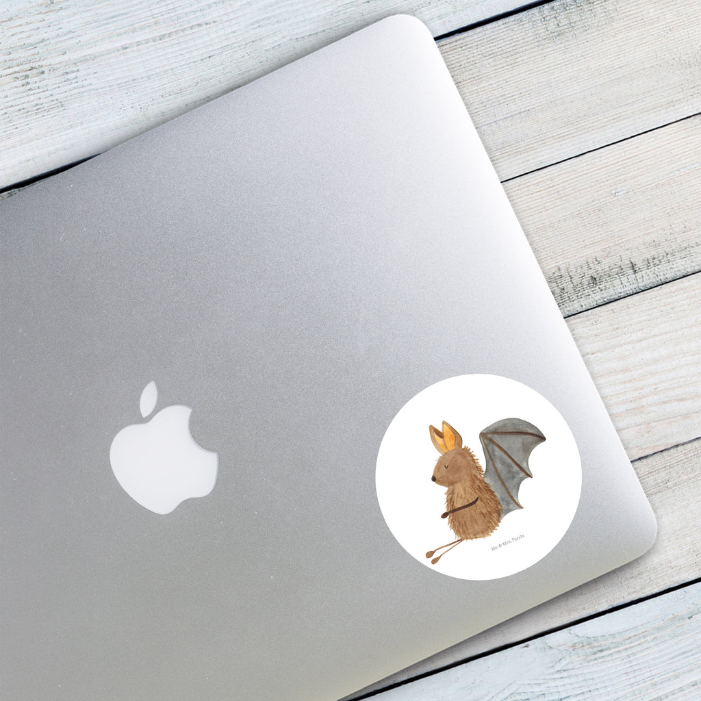 80mm Rund Aufkleber Fledermaus sitzend Sticker, Aufkleber, Etikett, Tiermotive, Gute Laune, lustige Sprüche, Tiere, Fledermaus, Fledermäuse, Motivation, entspannen