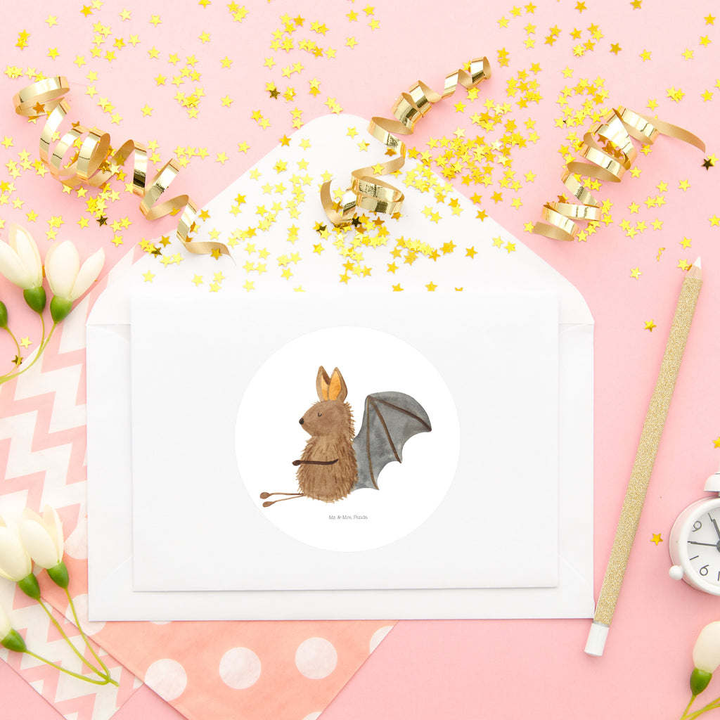80mm Rund Aufkleber Fledermaus sitzend Sticker, Aufkleber, Etikett, Tiermotive, Gute Laune, lustige Sprüche, Tiere, Fledermaus, Fledermäuse, Motivation, entspannen