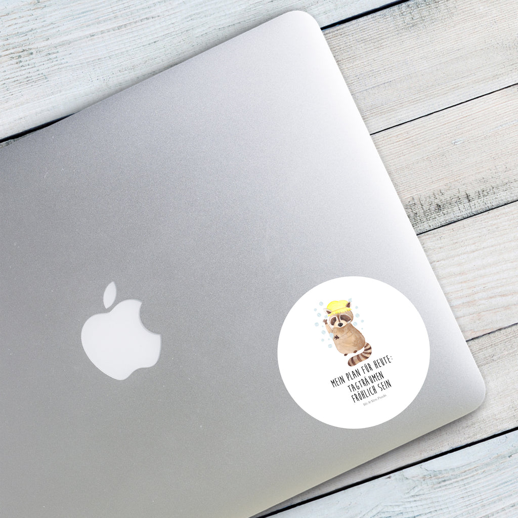 80mm Rund Aufkleber Waschbär Sticker, Aufkleber, Etikett, Tiermotive, Gute Laune, lustige Sprüche, Tiere, Waschbär, Tagträumen, Plan, Fröhlich, waschen, Seifenblasen