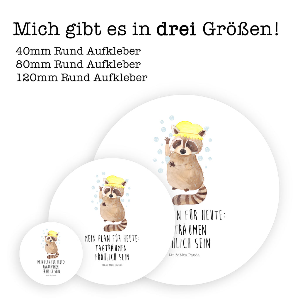 80mm Rund Aufkleber Waschbär Sticker, Aufkleber, Etikett, Tiermotive, Gute Laune, lustige Sprüche, Tiere, Waschbär, Tagträumen, Plan, Fröhlich, waschen, Seifenblasen