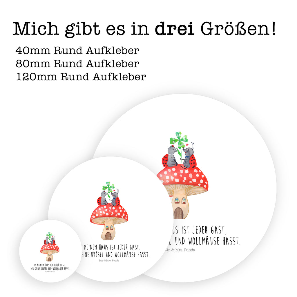 80mm Rund Aufkleber Marienkäfer Paar Fliegenpilz Sticker, Aufkleber, Etikett, süße Tiermotive, gute Laune, lustige Sprüche, Tiere, Haus, Wohnung, zuhause, Fliegenpilz, Marienkäfer, Fleigenpilzhaus