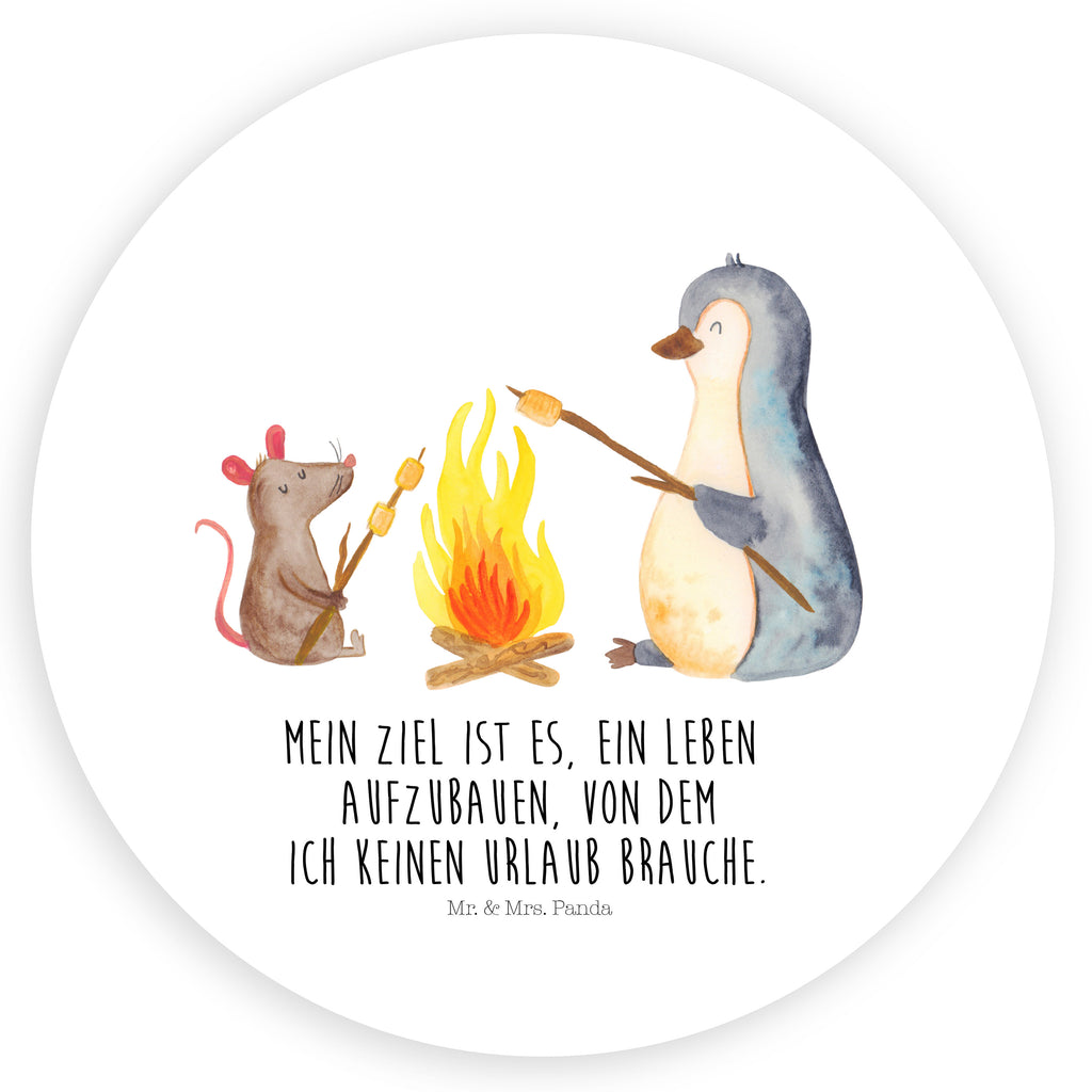 120mm Rund Aufkleber Pinguin Lagerfeuer Sticker, Aufkleber, Etikett, Kinder, rund, Pinguin, Maus, Pinguine, Lagerfeuer, Leben, Arbeit, Job, Motivation, Büro, Büroalltag, Lebensspruch, Lebensmotivation, Neustart, Liebe, grillen, Feuer, Marshmallows