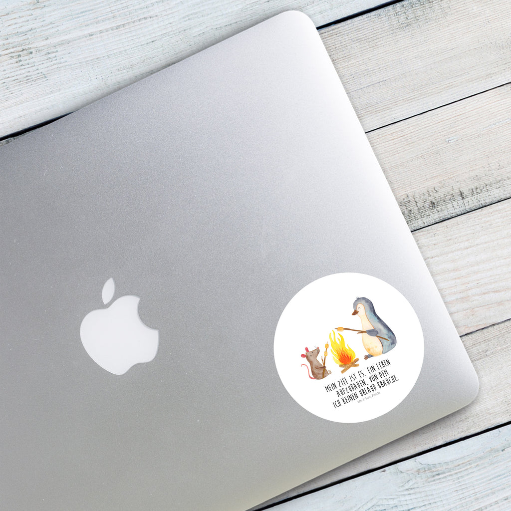 120mm Rund Aufkleber Pinguin Lagerfeuer Sticker, Aufkleber, Etikett, Kinder, rund, Pinguin, Maus, Pinguine, Lagerfeuer, Leben, Arbeit, Job, Motivation, Büro, Büroalltag, Lebensspruch, Lebensmotivation, Neustart, Liebe, grillen, Feuer, Marshmallows