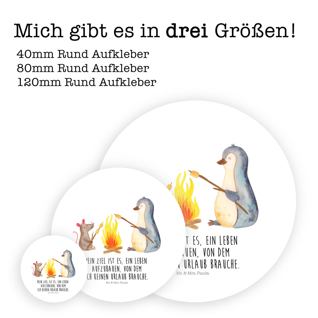120mm Rund Aufkleber Pinguin Lagerfeuer Sticker, Aufkleber, Etikett, Kinder, rund, Pinguin, Maus, Pinguine, Lagerfeuer, Leben, Arbeit, Job, Motivation, Büro, Büroalltag, Lebensspruch, Lebensmotivation, Neustart, Liebe, grillen, Feuer, Marshmallows