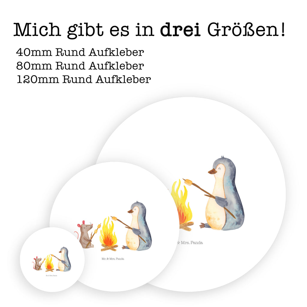 120mm Rund Aufkleber Pinguin Lagerfeuer Sticker, Aufkleber, Etikett, Kinder, rund, Pinguin, Maus, Pinguine, Lagerfeuer, Leben, Arbeit, Job, Motivation, Büro, Büroalltag, Lebensspruch, Lebensmotivation, Neustart, Liebe, grillen, Feuer, Marshmallows