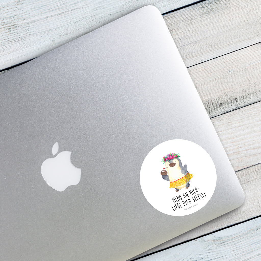 80mm Rund Aufkleber Pinguin Kokosnuss Sticker, Aufkleber, Etikett, Pinguin, Aloha, Hawaii, Urlaub, Kokosnuss, Pinguine