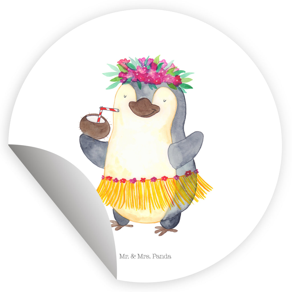 80mm Rund Aufkleber Pinguin Kokosnuss Sticker, Aufkleber, Etikett, Pinguin, Aloha, Hawaii, Urlaub, Kokosnuss, Pinguine