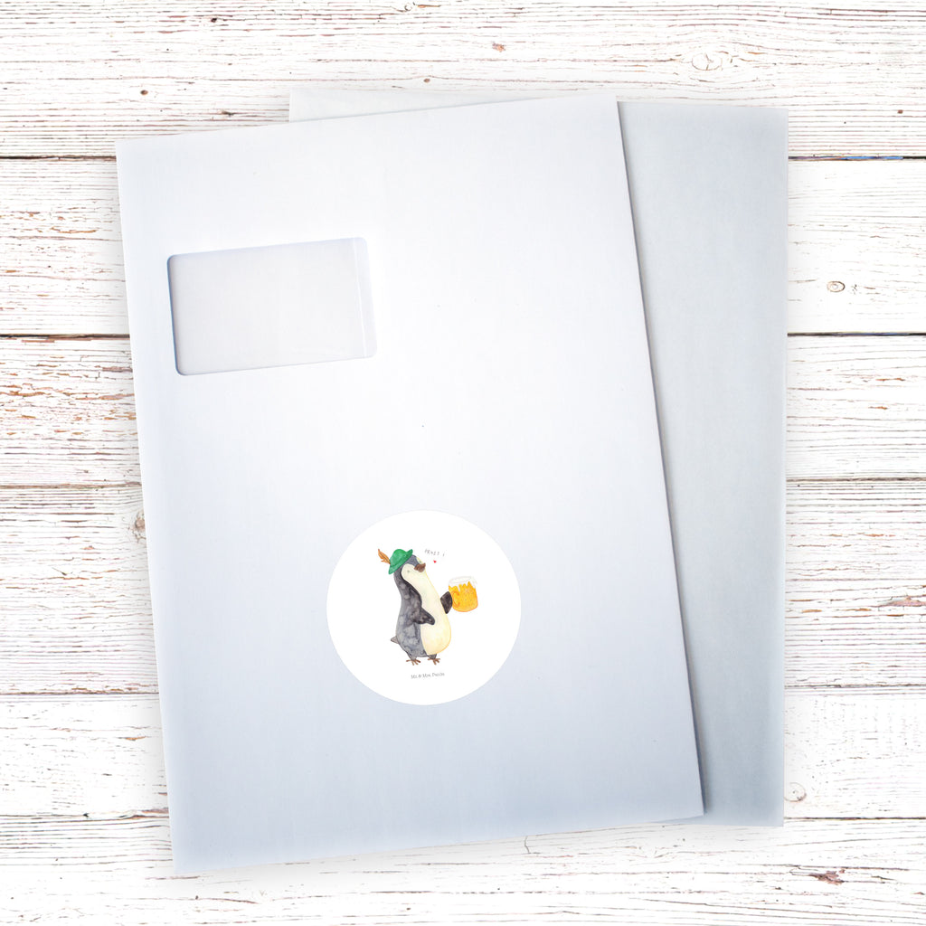 80mm Rund Aufkleber Pinguin Bier Sticker, Aufkleber, Etikett, Pinguin, Pinguine, Bier, Oktoberfest