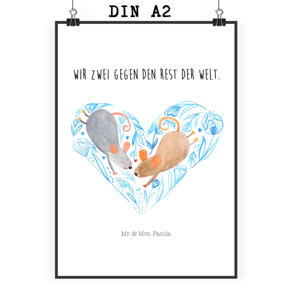 Poster Mäuse Herz Poster, Wandposter, Bild, Wanddeko, Küchenposter, Kinderposter, Wanddeko Bild, Raumdekoration, Wanddekoration, Handgemaltes Poster, Mr. & Mrs. Panda Poster, Designposter, Kunstdruck, Posterdruck, Liebe, Partner, Freund, Freundin, Ehemann, Ehefrau, Heiraten, Verlobung, Heiratsantrag, Liebesgeschenk, Jahrestag, Hocheitstag, Maus, Mäuse, Liebesbotschaft, Liebesbeweis, Hochzeit, Lieblingsmensch, Gemeinsamkeit, Love, Geschenk für zwei