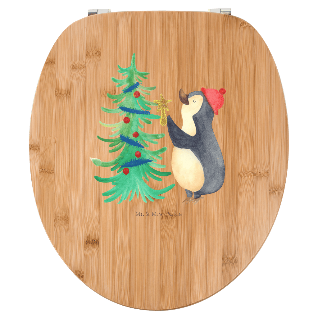 Motiv WC Sitz Pinguin Weihnachtsbaum Klobrille, Klodeckel, Toilettendeckel, WC-Sitz, Toilette, Winter, Weihnachten, Weihnachtsdeko, Nikolaus, Advent, Heiligabend, Wintermotiv, Pinguin