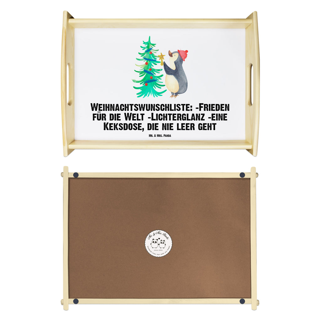 Serviertablett Pinguin Weihnachtsbaum Tablett, Holztablett, Küchentablett, Dekotablett, Frühstückstablett, Winter, Weihnachten, Weihnachtsdeko, Nikolaus, Advent, Heiligabend, Wintermotiv, Pinguin